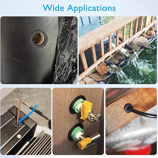 6 Pcs 1" Drill Hole, 5/8" ID Silicone Rubber Grommets for Wiring, Automotive Firewall Hole Plug, Top Hat Grommets for Vinyl Tubing in Hydroponic and Irrigation Systems Metal Wall Drywall