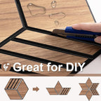 Mollywell Hexagon Acoustic Panels, Walnut S4, 14x12x0.4 Inch, 12 Pack |Wood Veneer|High Density Sound Proofing Wall Panels|Self Adhesive Sound Dampening Felt Wall Tiles|Home Theater|Gaming Room|