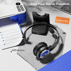 LEVN Bluetooth 5.0 Headset, Wireless Headset with Microphone (AI Noise Cancelling), 35Hrs Bluetooth Headphones with USB Dongle for PC, Suitable for Remote Work/Call Center/Zoom/Online Class/Trucker