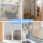 59"x79" Window Screen Mesh, Fiberglass Window Screen, Screen Door Mesh, Windows Screens and Screen Door Replacement, Patio Screen Mesh- Gray