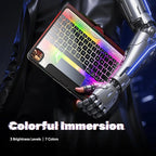 KITONE Transparent Case with Wireless Keyboard only for 2024 iPad Pro 13-in.(M4), 7 Colors Backlight, Trackpad, 360°Rotating Stand for iPad Pro 13, Tech Style