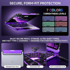 Transparent Case with Keyboard for iPad Air 13 Inch (M3/M2, 2025/2024), iPad Pro 12.9 Inch (6/5/4/3 Gen),7-Color Backlit,Magic wireless Keyboard, 360°Rotating,with trackpad,Pencil Holder,Purple