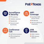 Poe Texas PoE Injector - Single Port PoE+ Power Over Ethernet PoE Adapter for 802.3at - 10/100/1000 Gigabit Data with Integrated 52V 30W Power Supply - Plug & Play USB-C Tablet, IP Camera, VoIP