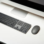 Amazon Basics Ultra Premium Wireless Keyboard and Mouse Combo - Rechargeable, Ultra Slim Design, Quiet, Full Size, Number Pad, Unifying Receiver, Black