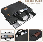 ESTARER Laptop Bag 17-17.3 Inch, Computer Bags for Men Water-resistant Canvas Laptop Case Slim Laptop Sleeve Fits Hp/Dell/Asus/Lenovo/Acer, Dark Grey