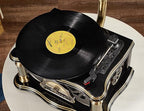Vintage Gramophone with Bluetooth Output Vintage Record Players Retro Gramophone Turntables for 7" 9" 12" Vinyl Records 3 Speed, Hi-Fi, Handcrafted by Pure Oak (Black)