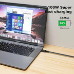 10FT USB-C 3.1 Gen 2 Cable 10Gbps Data Transfer, 60Hz Video Output, 4K Display,100W(5A),USB C Video Monitor Cable 100W PD Fast Charging Compatible with Thunderbolt3 MacBook iPhone 15 iPad