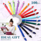 Konohan 100 Pieces Stylus Pen 2 in 1 Ballpoint Pen with Stylus Tip for Touch-Screen Phone Tablet, Touchscreen Devices, Compatible with iPad iPhone
