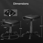 EUREKA ERGONOMIC Multi-Use Stool, Height Adjustable Swivel Rolling Stool Chair W Wheels, Ottoman Footrest for Gaming, Home Office, Black