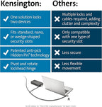 Kensington Universal 3-in-1 Keyed Cable Lock - Twin Lockheads for Laptops & Other Devices (K63380WW)