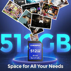 512GB LSU100 SDXC UHS-II Memory Card - up to 280MB/s, C10, U3, V60, 6K, SD Card for Computers, Digital Cameras, Home Theatre Devices, Car Navigation Systems (2 Pack)