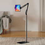 Tablet Floor Stand & Kindle Holder, Overhead Bed Reading Stand with 360° Rotatable Clamp and Height Adjustable Flexible Long Arm, Compatible with Kindle, iPad mini/Air/Pro, and 4.7-14 Inch Devices