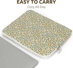 Puffy Laptop Sleeve 13-15.6 Inch Cute Quilted Laptop Protective Case Padded Floral Computer Sleeve for MacBook (B-Yellow, 11 Inch)
