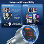 Car Phone Charger, Besgoods USB C Car Charger Adapter 4 Ports with Voltmeter PD&QC Fast Charging Cigarette Lighter USB Charger for iPhone 16 15 14 13 12 Galaxy S24 S23 A54 A15 Dash Cam Car Acc, 2Pack