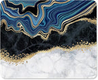 ITNRSIIET Mouse Pad with Stitched Edge Premium Textured Smooth Precise Operation Waterproof Washable Non-Slip Rubber Base Desktop Protection Mat, 10.2×8.3×0.12 inches, Abstract Art Marble