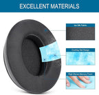 GVOEARS Cooling Gel Replacement Ear Pads for HyperX Cloud 1/2/3/Pro/Core/Alpha/Alpha S/Alpha Pro/Flight/Flight S/Stinger/Stinger S, CloudX Stinger Headset and More, Breathable Ice Silk Fabric - Black