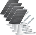 Solar Panel Charger Compatible with Eufycam 3/3C/2C/2C Pro/E40/E20/2/2 Pro/E/L20/L40/Solo/SoloCam Spotlight, 5W Solar Panel for Eufy Camera, Micro USB & USB-C Port, 9.8ft Cable, P65 Waterproof, 4 Pack