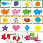 24 Set Color & Shape Puzzles, Self-Correcting Puzzle Matching Game Educational Hands-on Activities for Toddlers, Kindergarten, First Learning Learning Games Toys for 3 Years Old