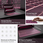 typecase Keyboard Case for iPad Pro 13-inch (M4) 2024,Magic Keyboard with 11 Colors Backlight for iPad Pro 13,Keyboard Case with Pencil Holder,Multi-Touch Trackpad,Easy-Set Magnetic Stand(Raspberry)