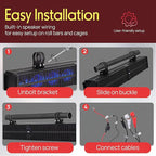 Pyle 32" Powered ATV/UTV Soundbar System, 200W Bluetooth Speakers with Built-in Amplifier, Waterproof and Weatherproof, Wireless BT Streaming and Auxiliary Input, LED Lights
