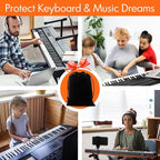 88 Keys Piano Keyboard Dust Cover, Music Dirt Proof Stretchy Electronic Keyboard Cover With Durable Elastic & Cord Lock Must Have Piano Accessories
