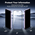 ESR 3 Pack for iPhone 14 Pro Privacy Screen Protector, Anti-spy Tempered-Glass Privacy Screen Protector, Micro-curved Edges, Case Friendly