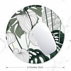 ITNRSIIET Round Mouse Pad with Stitched Edge Premium-Textured Waterproof Non-Slip Rubber Base Desktop Protection Mat Diameter 8.7 inches, Tropical Plant