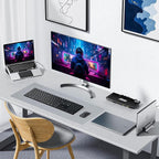 ALOANES Waterproof Mouse Pad with Durable Stitched Edge, XL Gaming Keyboard Pad, Non-Slip Rubber Base Mouse Mat, Extended Desk pad for Gamer, Office & Home, Gray Mousepad 31.5''x 11.8''x 0.12''