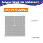 KING MOUNTAIN Grey Window Screen Repair Patch, 20Pcs 4" x 4" Heavy Duty Screen Repair Tape for Window Screen and Screen Door Tears Holes,Strong Adhesive & Waterproof Window Screen Repair Kit
