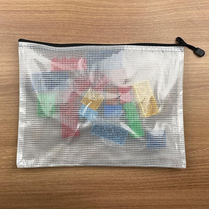 Oaimyy-3"x 5"-20 Pcs-Mesh Zipper Pouch Bag,Zippers Pouches Zip Bags File Bags for Organizing,Office Supplies,Home Storage,Cosmetics Travel,Assorted Color