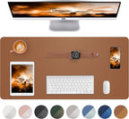Leather Desk Pad Blotter,Mouse Pad,Office Desk Mat, Non-Slip PU Leather Desk mat,Large Desk mat,Waterproof Keyboard mat for Office/Home/Decor (Brown,35" x 17")