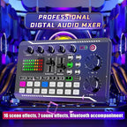 Professional Audio Mixer, SINWE Live Sound Card and Audio Interface with DJ Mixer Effects and Voice Changer,Podcast Production Studio Equipment, Prefect for Streaming/Podcasting/Gaming