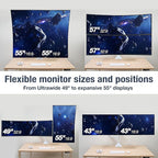AVLT Dual 57 Inch Heavy Duty Stacking Monitor Arm Pole Top Mount With USB-C USB-A Ports-White, Height Adjustable, Easy Install Top C-Clamp/Grommet With Reinforcement Plates, VESA Compatible 200/100/75