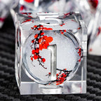 ARUOHHA DND Resin Dice Plum Blossom Liquid Core White Sharp Edge Dragons Polyhedral Dice Set with Gift Box, Compatible with D&D Role Playing Game Dungeons D and D Dice Set D20 D12 D10 D6