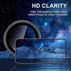 for Samsung Galaxy S25 Plus Camera Lens Protector, Individual Metal Ring Tempered Glass Lens Cover, [Strong Adsorption] Scratch Resistant Ultra-Thin HD Clear Lens Cover, 1 Set-Black