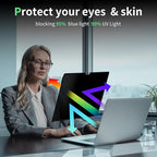 Privacy Screen for MacBook Pro 16 Inch(2024, 2023, 2022, 2021, M4-M1, Pro, Max), Anti Blue Light Glare Filter Removable Computer Protector, Bubble-Free Monitor Shield Laptop Film With Camera Cover