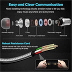 Super Bass Wired Earbuds with Microphone – Noise Cancelling, Deep Bass Ear Buds for Gaming, Travel, Work – Comfortable, Durable Wired Earphones with Mic, Compatible with iPhone, Samsung