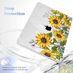 for MacBook Pro 16 inch Case 2019 2020 Release Model A2141, Plastic Hard Shell Cover with Keyboard Cover & Screen Protector for MacBook Pro 16 inch with Touch Bar & Touch ID, Sunflowers