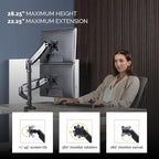 Fellowes 8043401 Platinum Series Stacked Monitor Mount, Adjustable Computer Monitor Stand for 2 Monitors with Dual Monitor Arms, 32 Inch Monitor Capacity