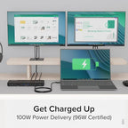 Plugable Thunderbolt 4 Dock with 100W Charging, Thunderbolt Certified, Laptop Docking Station Dual Monitor Single 8K or Dual 4K HDMI for Windows and Mac, 4X USB, Gigabit Ethernet (TBT4-UD5)