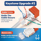 Everest 45° Angled RJ45 Cat6 Keystone Jacks 10-Pack in Orange - Slim Profile Female RJ45 Connectors - Cat 6 Keystone Jack - Compatible with 45° Angled Speed Termination Tool - 45Term (B0BL3GS7ZY)