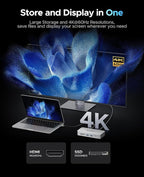 ORICO 2 TB External SSD Docking Station, SSD Expansion + Hub Extension, Up to1000MB/s, 10-in-1 USB C HUB with Internal SSD, Support 4K@60Hz HDMI Display, 100W PD, Ethernet, SD/TF, Mac Mini - SJ10