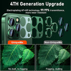 UniqueMe for iPhone 13 Pro/iPhone 13 Pro Max Camera Lens Protector, [Strong Drop Protection] [Not Easy to Fall-off] Metal Ring Tempered Glass Rear Camera Screen Cover - Alpine Green (Bling Circle)