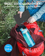 Ecosonique 30W Portable Solar Charger Foldable Solar Panels with USB C USB A ETFE Waterproof for Camping Backpacking Compatible with Cell Phone, iPhone, iPad, Samsung Galaxy, LG, Power Banks