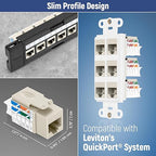 Everest Media Solutions 45° Angled CAT6A Keystone Jack in Ivory - Slim Profile, UTP RJ45 Female Ethernet Connector - Compatible with 45° Angled Speed Termination Tool - 45Term - 10-Pack