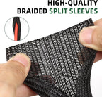 Split Wire Loom Tubing, Cable Protector Sleeve, Braided Cable Management for TV/Computer/Home Theater/Engine Bay, Cord Protectors from Pets No Chew (Black, 3/4"-10ft)