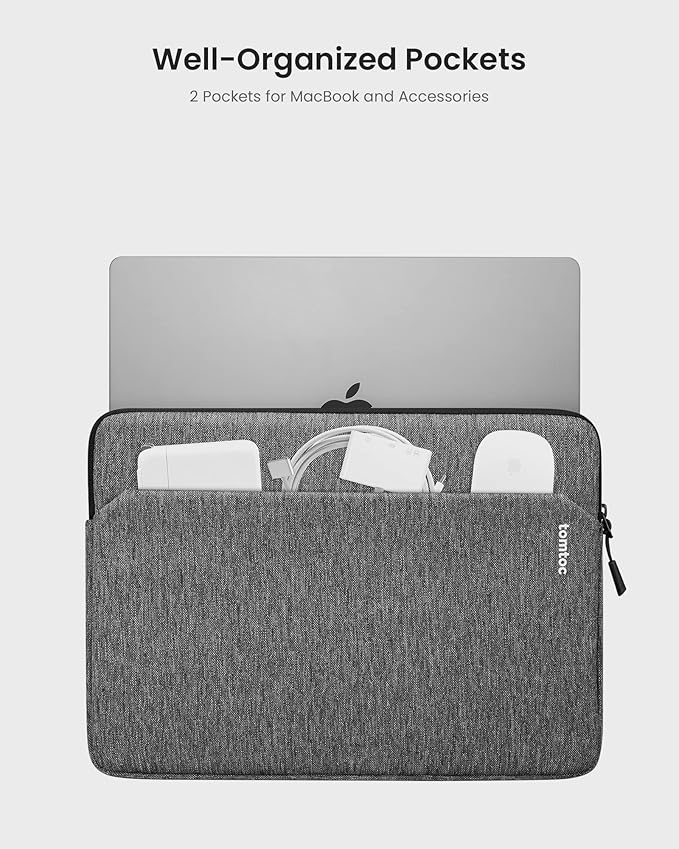 tomtoc Slim Laptop Sleeve for 14-inch MacBook Pro M4/M3/M2/M1 Pro/Max 2024-2021, Water-Resistant Protective Case for 13.8 Inch Surface Laptop AI PC, Accessory Bag