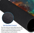 Galaxy Mouse pad, Orange and Cyan Nebula Mouse Pads Office Computer Mousepad, Non-Slip Washable Small Mouse mat 9.5 X 7.9 inch