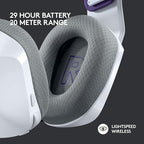 Logitech G733 Lightspeed Wireless Gaming Headset, Suspension Headband, Lightsync RGB, Blue VO!CE Mic, PRO-G Audio – White, Gaming Headset Wireless, PC, PS5, PS4, Switch Compatible