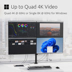 Kensington SD5800T Thunderbolt 4 and USB4 Quad 4K Display Docking Station, 100W Charging, 2 x HDMI, 2 x DP, 2.5G Ethernet, Card Readers, for Windows/MacOS (K32856NA)